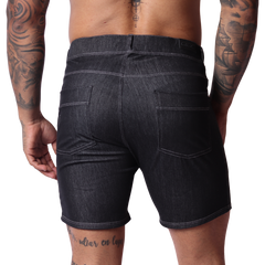 Denim Black Shorts back view by Gigo Underwear