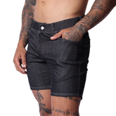 Denim Black Shorts front view by Gigo Underwear