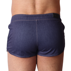Denim Blue Hot Shorts back view by Gigo Underwear
