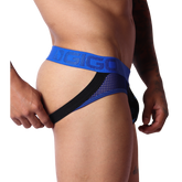 Dog Blue Jockstrap front view by Gigo Underwear