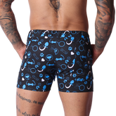 Dog Blue Shorts back view by Gigo Underwear