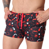 Dog Red Shorts front view by Gigo Underwear