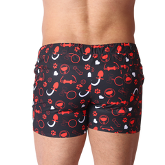 Dog Red Shorts back view by Gigo Underwear