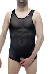Body jockstrap en filet noir