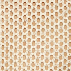 Off-white raw crochet t-shirt made of breathable mesh fabric with a consistent hexagonal pattern