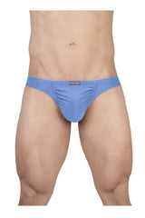 Ergowear ew1730 feel gr8 light blue cotton thongs with a ruched front and small black brand tag on the waistband