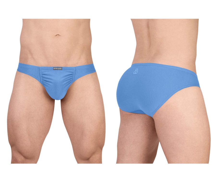 Blue men’s briefs ergo wear ew1731 feel gr8 cotton bikini in light blue with smooth fabric and subtle waistband branding