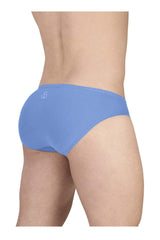 Light blue ergo wear ew1731 feel gr8 cotton bikini briefs with a subtle white logo on the waistband