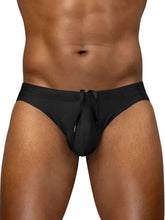 Black mens swim trunks ergoWear EW1831 X4D SW with drawstring waistband contoured design color black