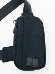 Black fk brand sport crossbody bag with sleek minimalist design and durable fabric for everyday use
