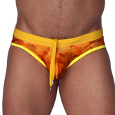 Floral Yellow Swim Brief by Gigo Underwear