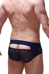 Navy blue sheer mesh briefs petitq brief dugny navy with solid waistband soft breathable material