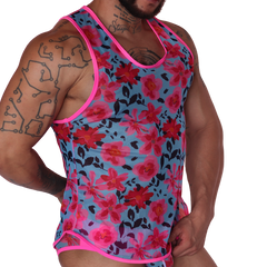 Garden Fuchsia Tank front view by Gigo Underwear