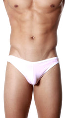 Groovin underwear accent thong pink TH0116 in white and light pink with smooth form-fitting design for men