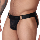 Illusion Black Jockstrap front view by Gigo Underwear
