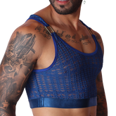 Illusion Blue Crop Top front view by Gigo Underwear