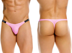 Pink jor 2357 eros thong with black elastic waistband star logo and j branding on front side