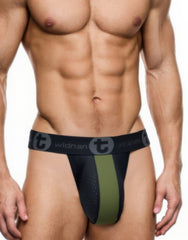 Jockstrap WildmanT Big Boy Pouch en caoutchouc/coton, vert armée