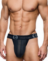 WildmanT Big Boy Pouch Jockstrap aus Gummi/Baumwolle, Schwarz