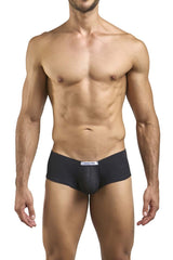 Black men’s briefs justin simon xsj13 cheeky bulge boxer in peach and black with white waistband label