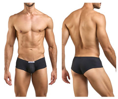 Black men’s briefs justin+simon xsj13 cheeky bulge boxer in peach black with white waistband label