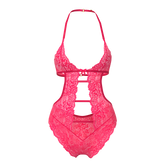 Magic Silk Halter Teddy w/ Snap Crotch