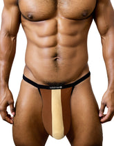 Micro string en coton Monster Cock de WildmanT, marron et beige