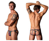 Male Power 347-297 Pack N Play Jock avec pochette avant pour préservatif, couleur arc-en-ciel