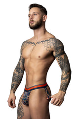 Jockstrap Male Power 349-299 Soo Cumfy, couleur bleu marine et orange