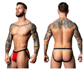 Male Power 349-300 Hot Mesh Jock Farbe Schwarz-Rot