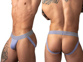 Male Power 350-306 Jockstrap à carreaux si confortable en violet Couleur violette