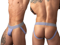 Male Power 350-306 Jockstrap à carreaux si confortable en violet Couleur violette