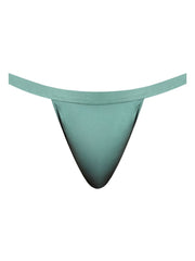 Male Power Eco Cozy jockstrap in sage green with a smooth, minimalist pouch design and a thin, matching waistband.