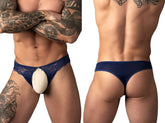 Male Power 409-280 String tanga ouvert en dentelle Sassy Coloris bleu marine