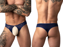 Male Power 409-280 String tanga ouvert en dentelle Sassy Coloris bleu marine