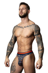 String Male Power 412-299 Soo Cumfy, couleur bleu marine et orange