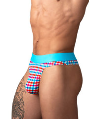 Male Power 412-306 So Comfy Gingham Tanga in Vichykarom Farbe Vichykarom