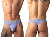 Male Power 413-306 String Gingham très confortable en violet Couleur violette