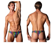 String Male Power 421-297 Pack N Play avec pochette avant pour préservatif, couleur arc-en-ciel