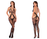 Mapale 1147 Floral Fishnet Bodystocking Color Black