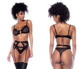 Mapale 2767 Dreiteiliges Set Farbe Wet Look Schwarz