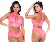Mapale 2787 Zweiteiliges Set Farbe Wet Look Pink
