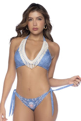 Mapale 67155 Zweiteiliger Badeanzug, Farbe Western Denim Print