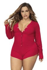 Mapale 7537X Long Sleeve Sleep Romper Color Red