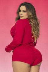 Mapale 7537X Long Sleeve Sleep Romper Color Red