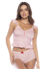 Ensemble de pyjama deux pièces Mapale 7592 Couleur Vichy Rose Plaid