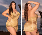Mapale 77007X Strandkleid-Überzug, Farbe schimmerndes Gold