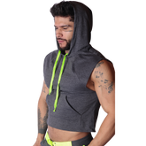 Nafts Gray Hoody T Shirt front view by Gigo Underwear