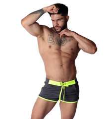 Nafts Gray Shorts on model by Gigo Underwear