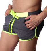Nafts Gray Shorts front view by Gigo Underwear